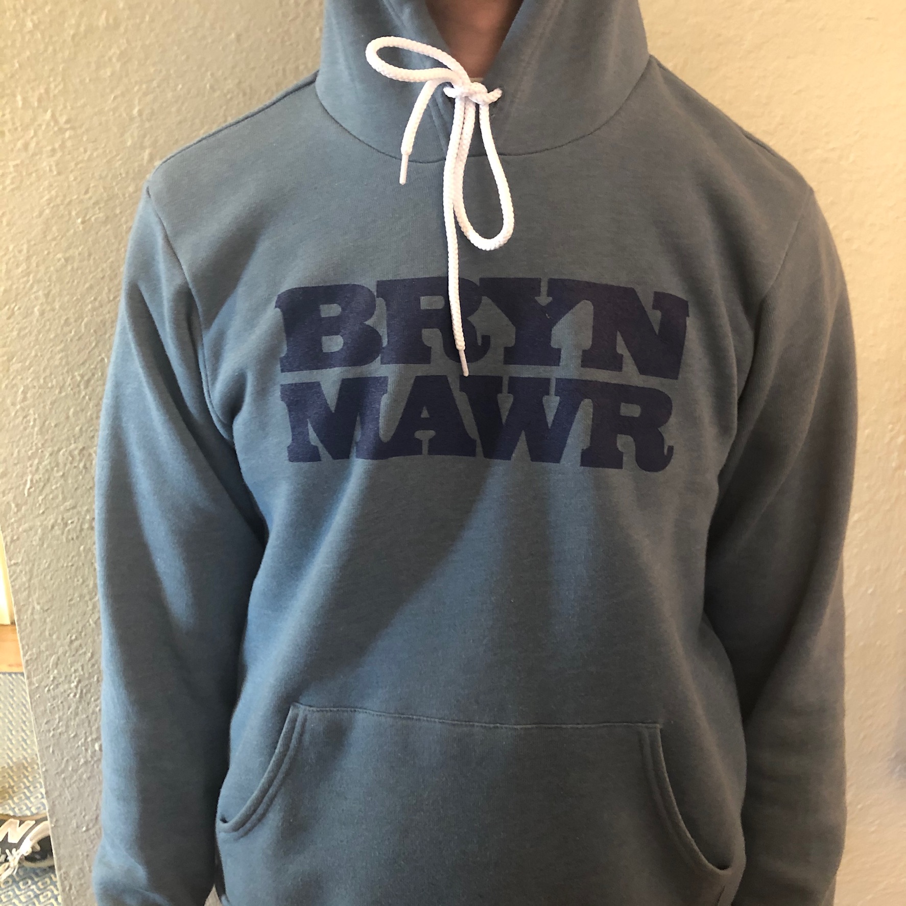 Boys/Girls Heather Grey and Faded Navy Batterman Logo Hoodie 7